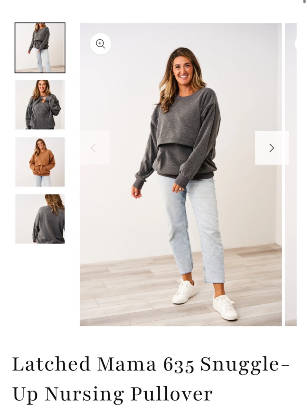 Latched Mama Gray Snuggle-Up Nursing Pullover